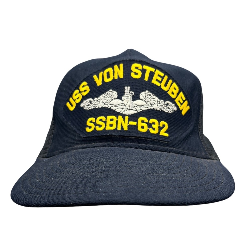 Vintage 80s Eagle Crest USS Von Steuben SSBN-632 Hat Men OSFM Navy Military